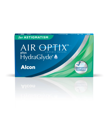 AIR OPTIX plus HydraGlyde for Astigmatism de Alcon — lentillas tóricas mensuales, cajas de 3 o 6 lentes